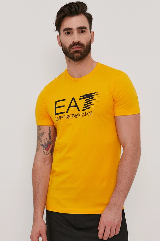 żółty EA7 Emporio Armani - T-shirt 3KPT39.PJ02Z Męski