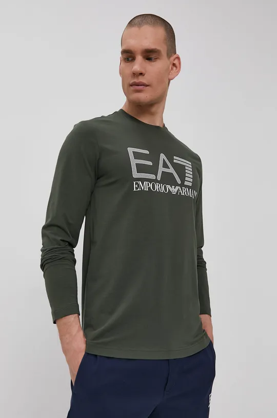 zelená Tričko s dlhým rukávom EA7 Emporio Armani Pánsky