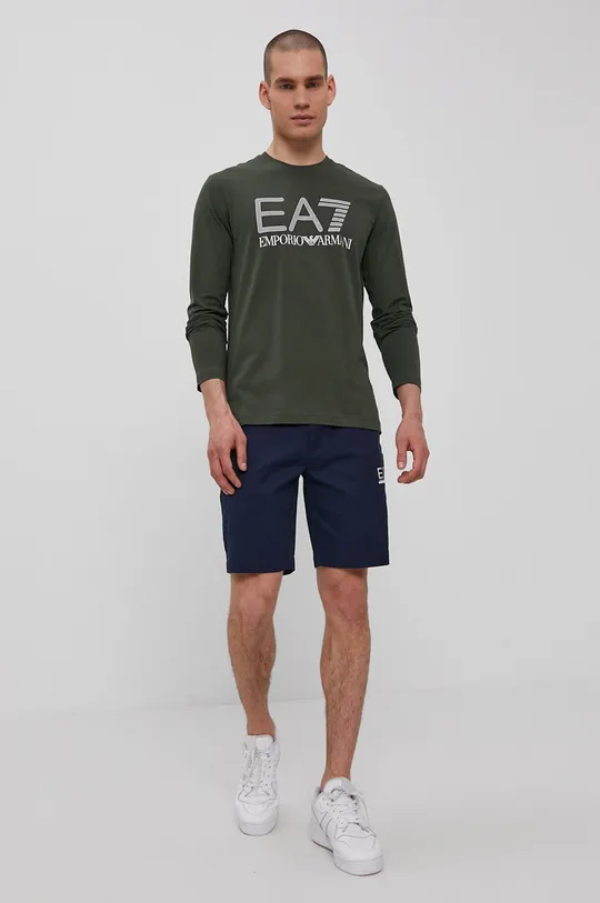 Tričko s dlhým rukávom EA7 Emporio Armani zelená