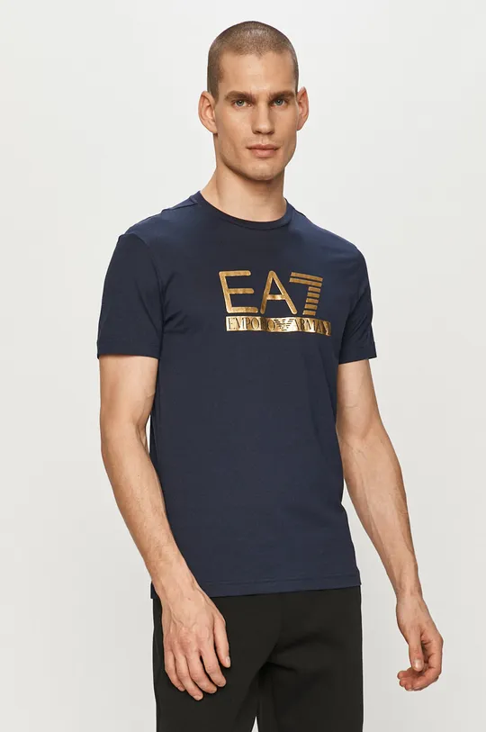 granatowy EA7 Emporio Armani - T-shirt 3KPT87.PJM9Z Męski
