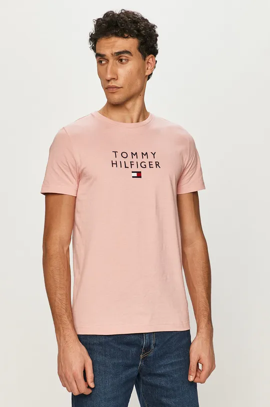 różowy Tommy Hilfiger - T-shirt Męski