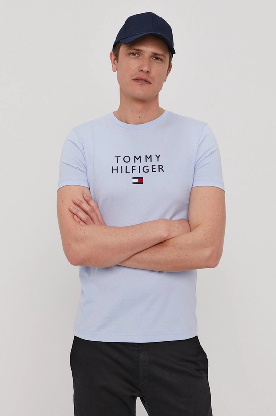 niebieski Tommy Hilfiger - T-shirt Męski