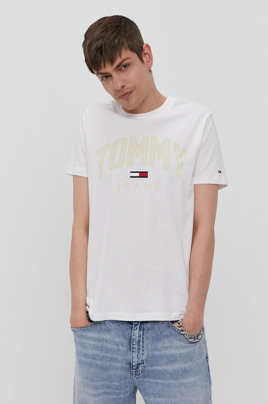 biały Tommy Jeans T-shirt DM0DM10226.4891