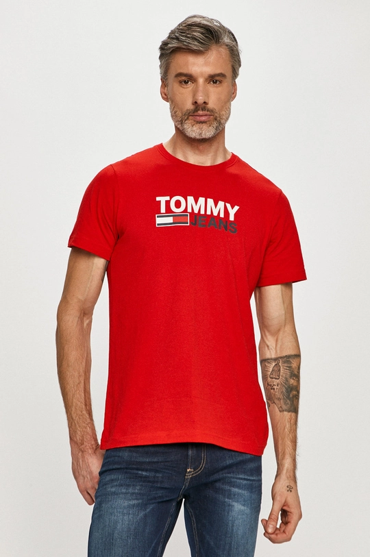 červená Tommy Jeans - Tričko Pánsky