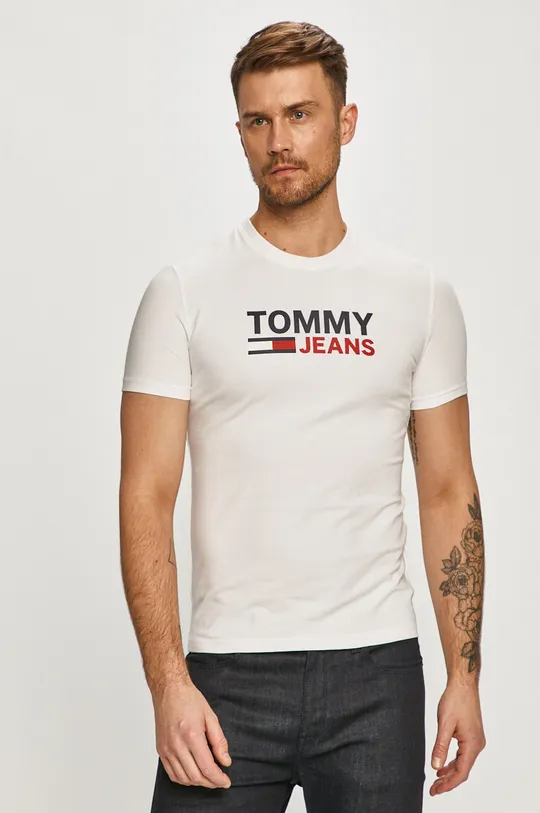 biały Tommy Jeans - T-shirt DM0DM10626.4891 Męski
