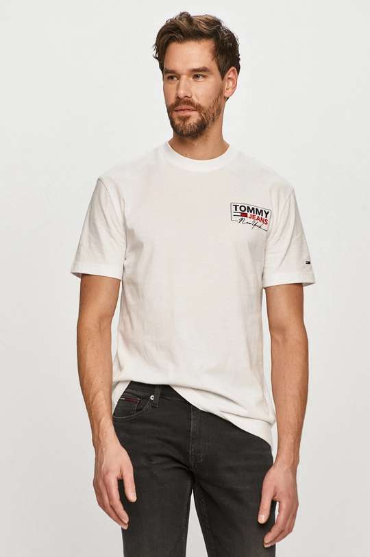 biały Tommy Jeans - T-shirt DM0DM10216.4891 Męski