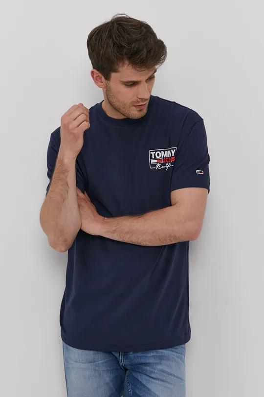 granatowy Tommy Jeans - T-shirt DM0DM10216.4891 Męski