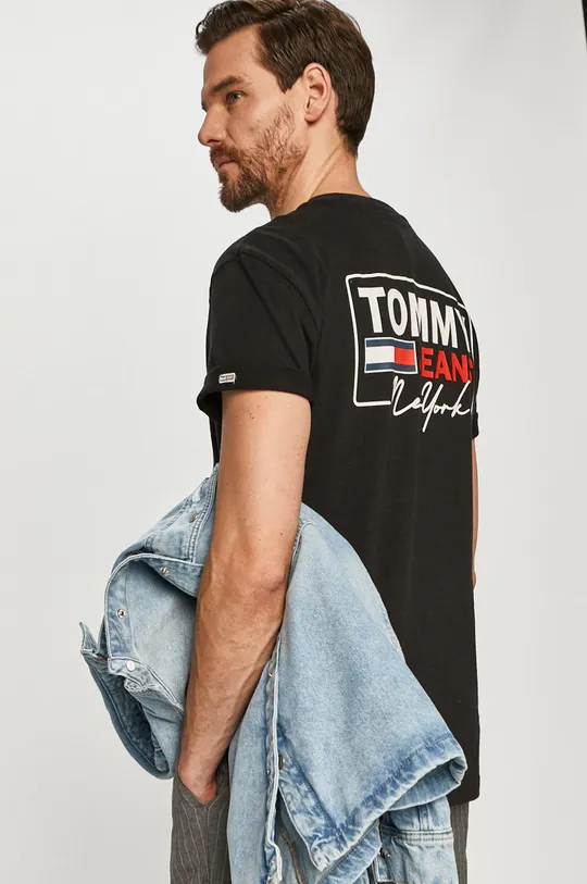 čierna Tommy Jeans - Tričko Pánsky