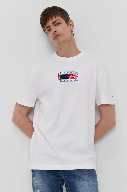 biały Tommy Jeans - T-shirt DM0DM10621.4891 Męski