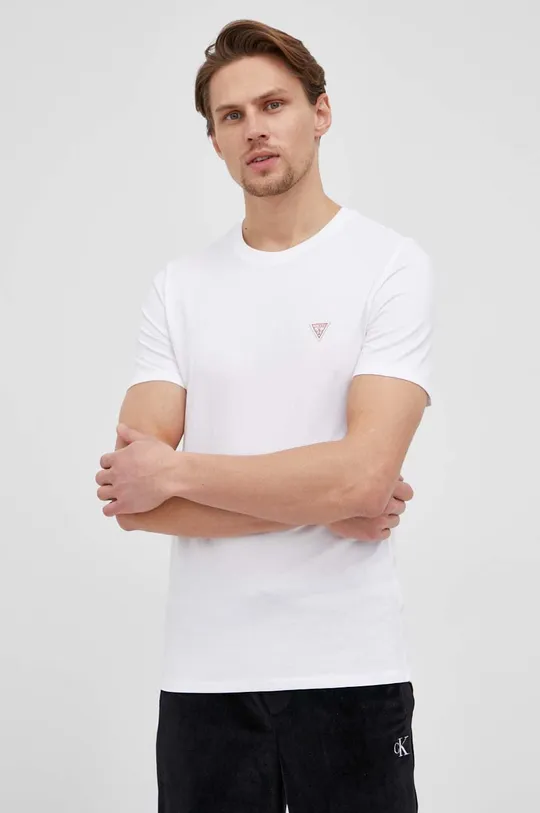 biały Guess t-shirt bawełniany Męski