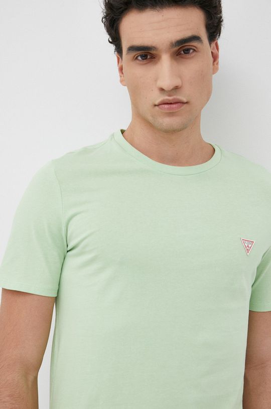 sýto zelená Bavlnené tričko Guess Pánsky
