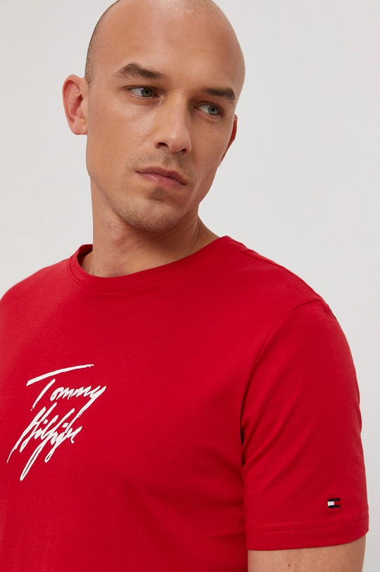 červená Tričko Tommy Hilfiger