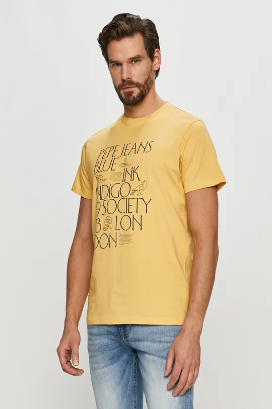 żółty Pepe Jeans - T-shirt Saul Męski