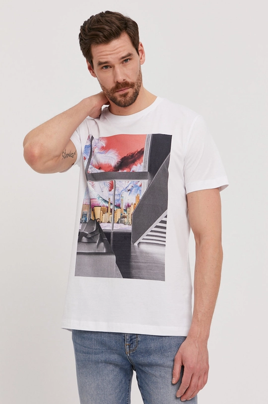 biały Selected Homme T-shirt