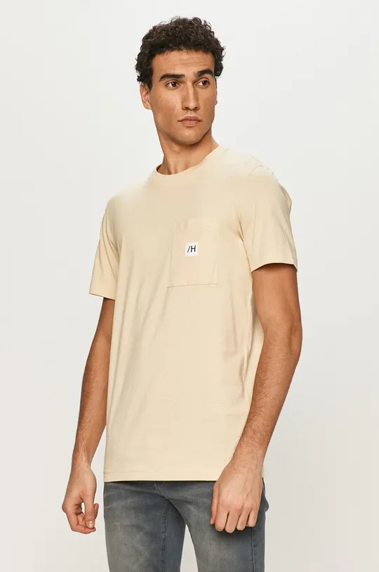 beżowy Selected Homme T-shirt Męski