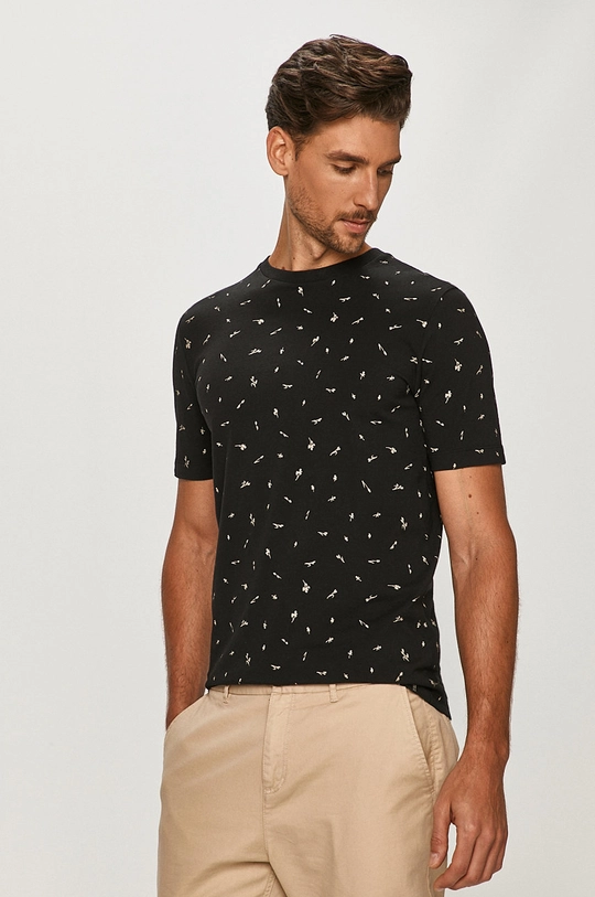 czarny Scotch & Soda T-shirt Męski