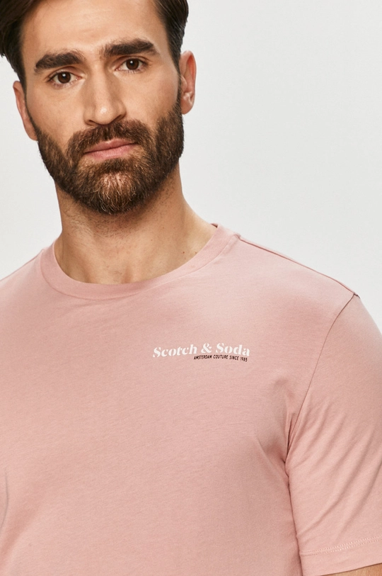 różowy Scotch & Soda - T-shirt Męski