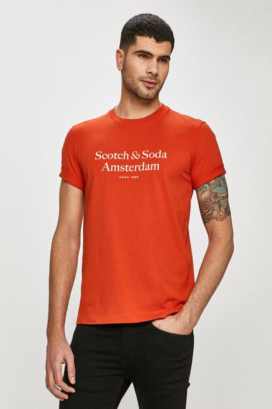 pomarańczowy Scotch & Soda - T-shirt Męski