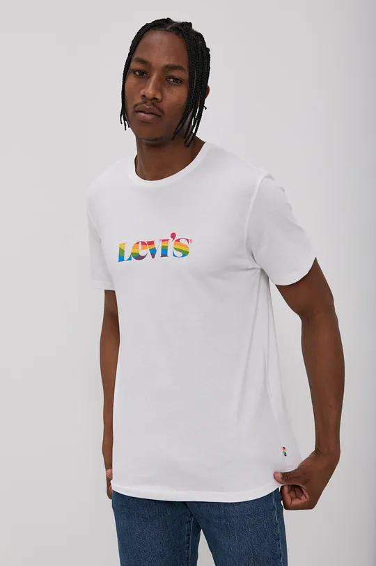 biały Levi's T-shirt Męski