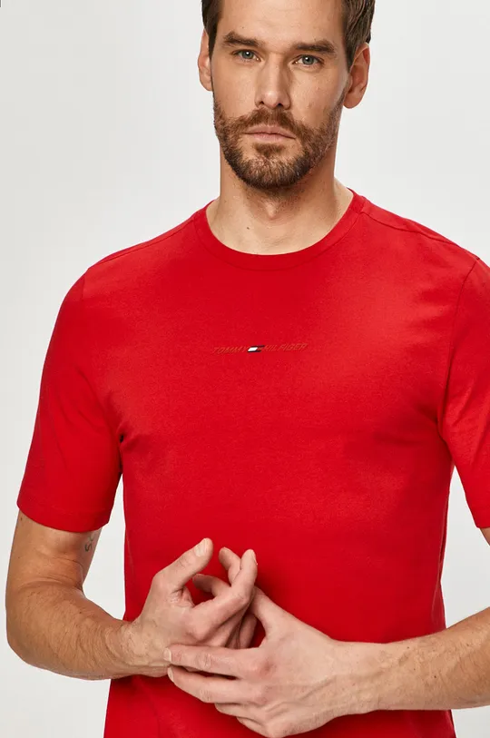 czerwony Tommy Hilfiger - T-shirt Męski