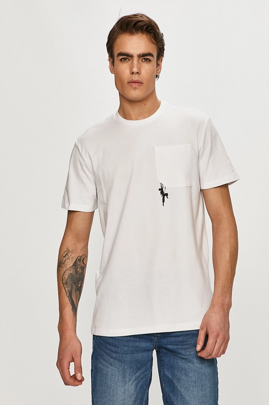 biały Only & Sons - T-shirt Męski