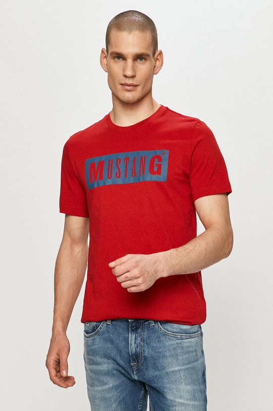 czerwony Mustang - T-shirt Męski