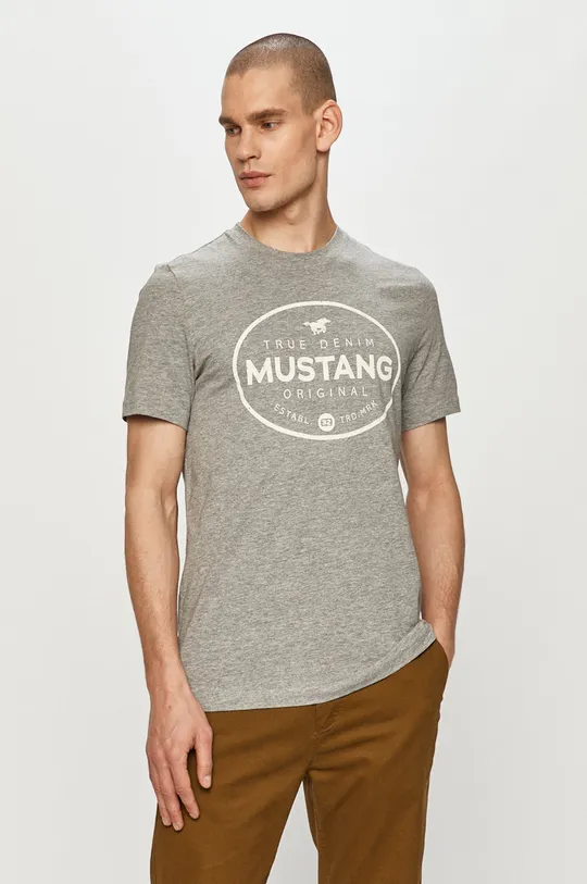 szary Mustang - T-shirt Męski
