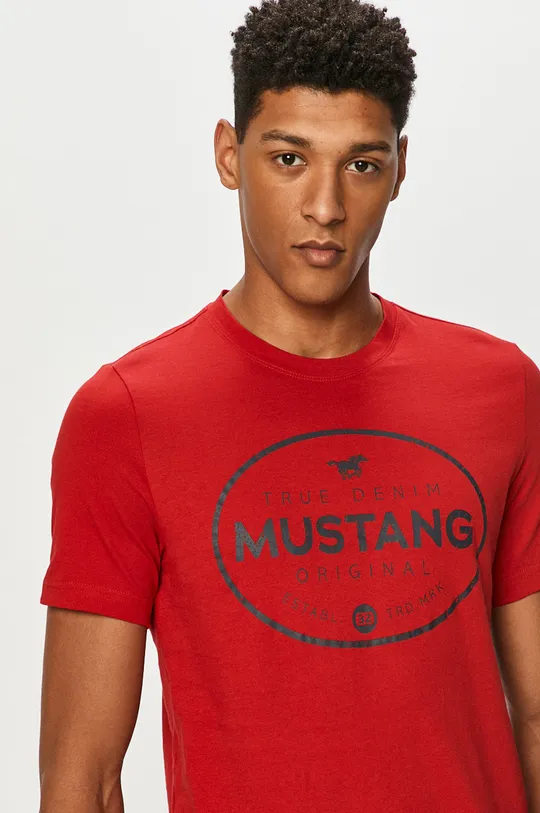 czerwony Mustang - T-shirt Męski