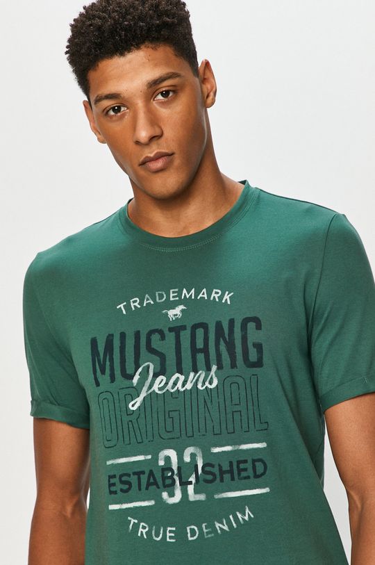 тъмнозелен Mustang - Тениска Чоловічий