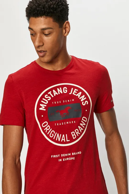 czerwony Mustang - T-shirt Męski