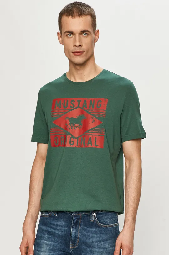 zielony Mustang - T-shirt Męski