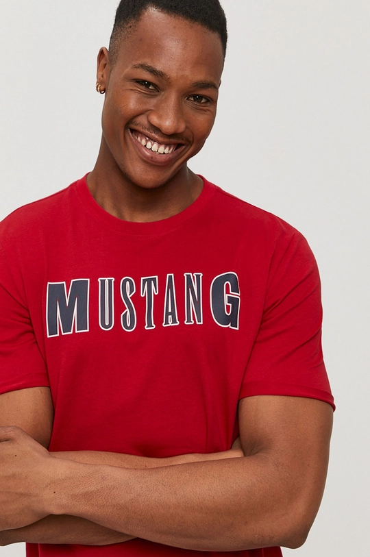 czerwony Mustang T-shirt Męski