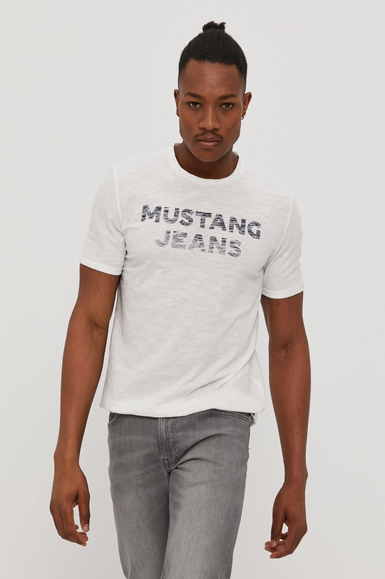 biały Mustang T-shirt Męski