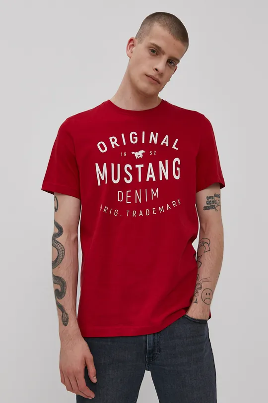 czerwony Mustang T-shirt Męski
