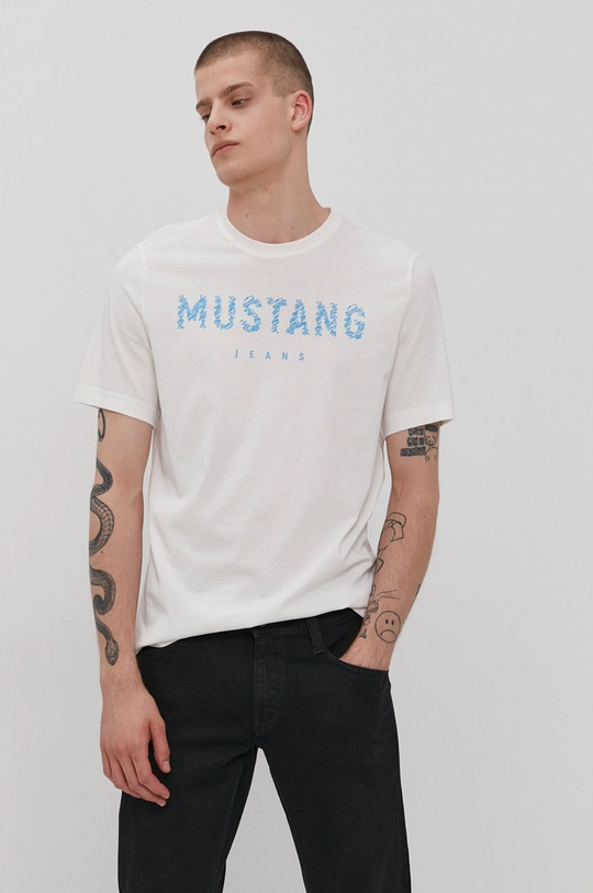 biały Mustang T-shirt Męski