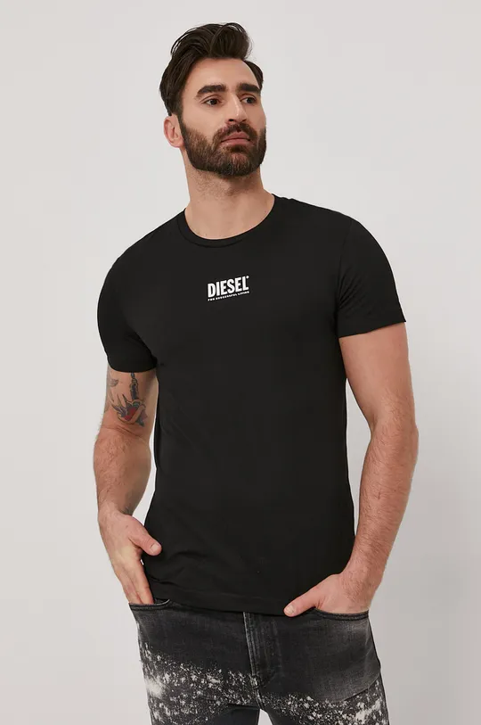 czarny Diesel T-shirt Męski