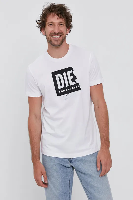 biały Diesel T-shirt Męski