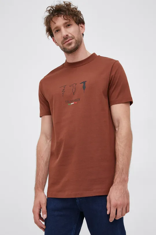 brązowy Trussardi Jeans - T-shirt