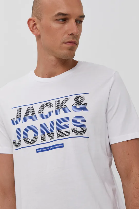 biela Tričko Jack & Jones Pánsky