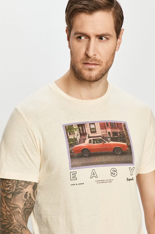 żółty Jack & Jones - T-shirt Męski