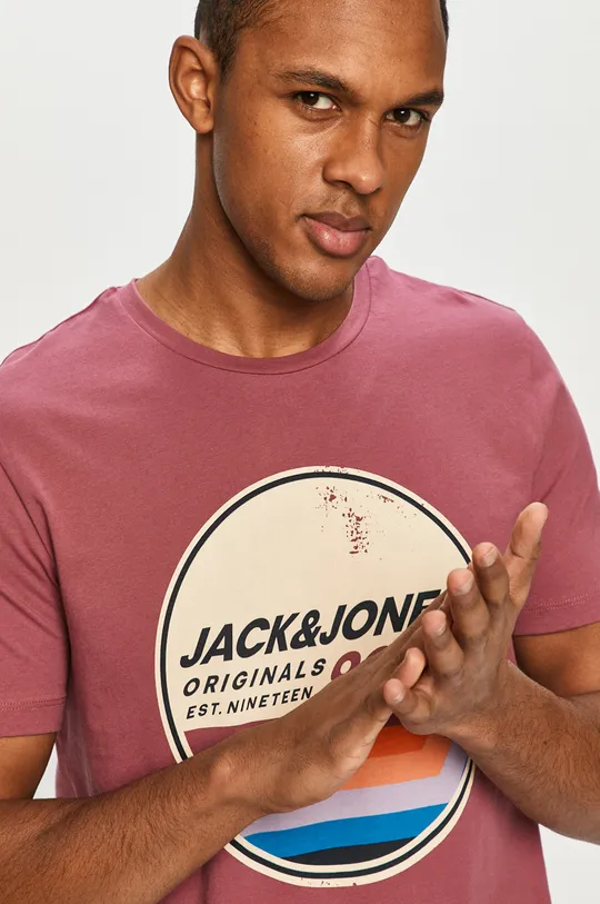 różowy Jack & Jones - T-shirt Męski