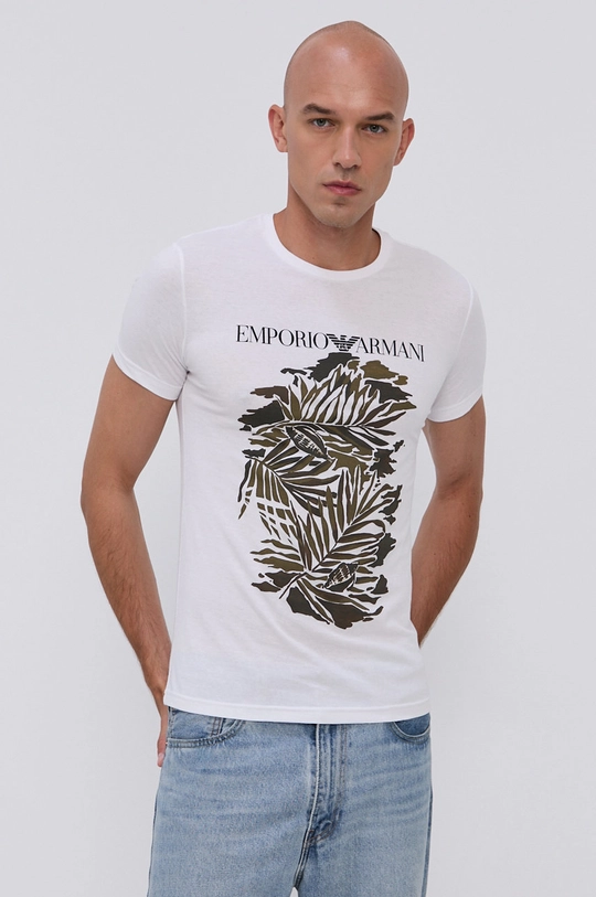 biały Emporio Armani T-shirt 211818.1P468 Męski