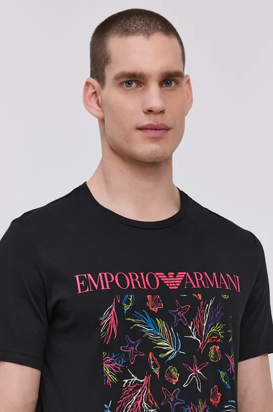 czarny Emporio Armani T-shirt 211818.1P468 Męski