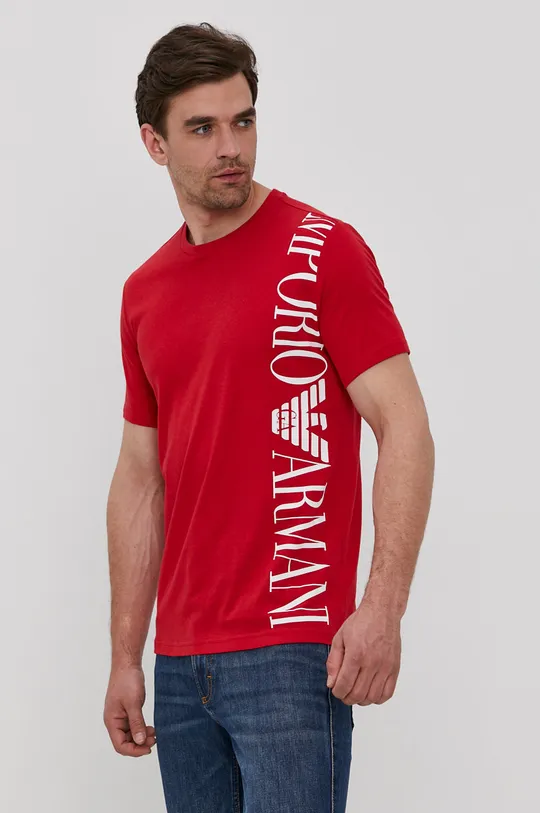 czerwony Emporio Armani - T-shirt 211831.1P469 Męski