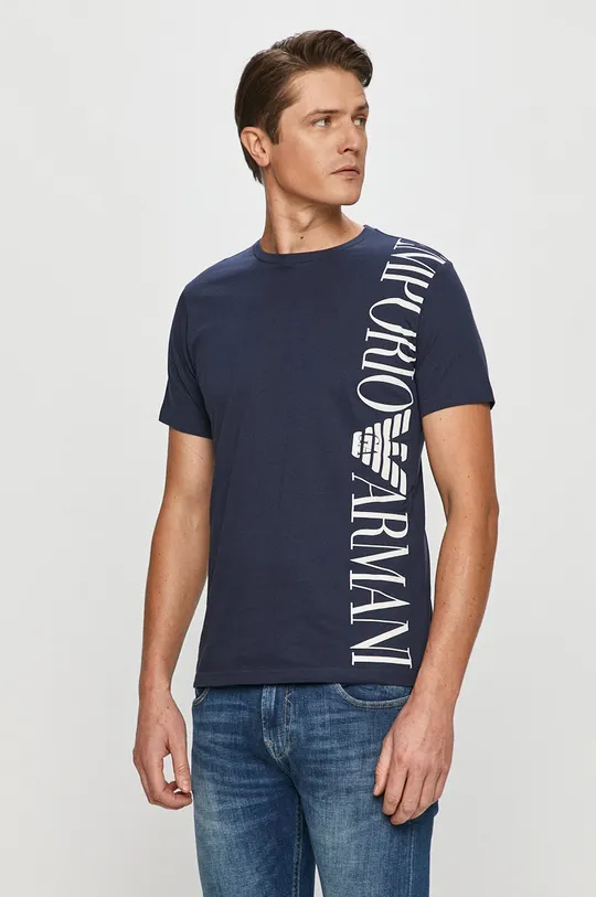granatowy Emporio Armani - T-shirt 211831.1P469 Męski