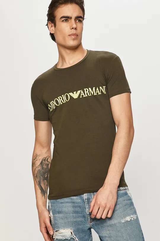 zielony Emporio Armani - T-shirt 111035.1P516 Męski