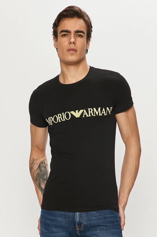 czarny Emporio Armani - T-shirt 111035.1P516 Męski