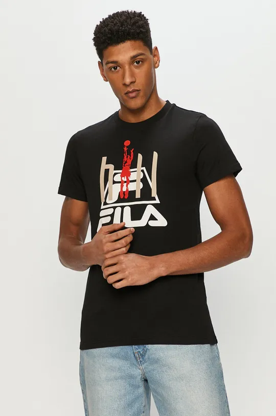 czarny Fila - T-shirt Męski