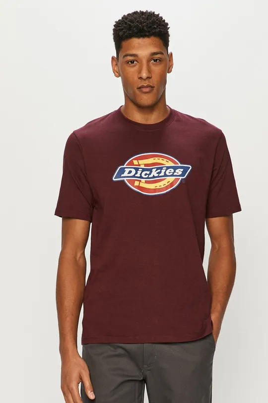 bordowy Dickies T-shirt Męski