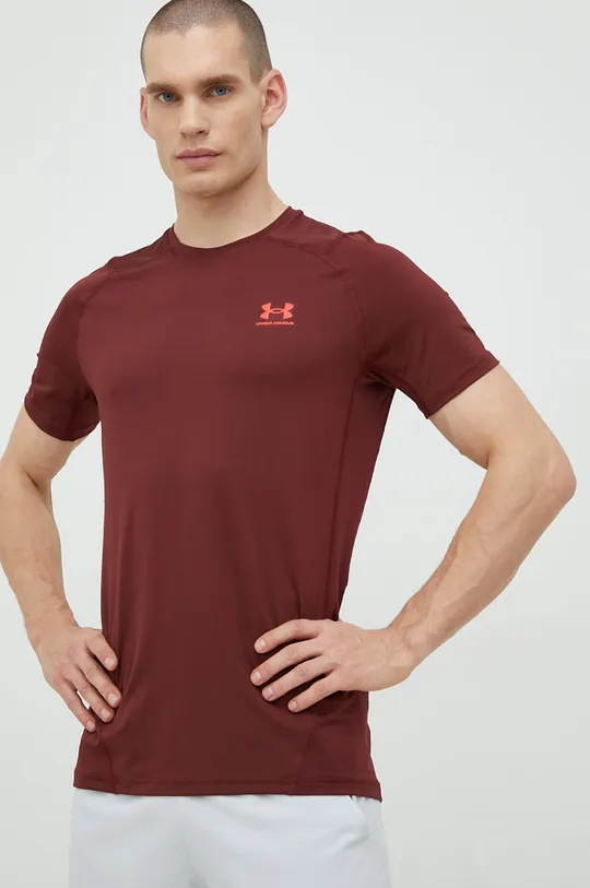 Majica kratkih rukava za trening Under Armour bordo